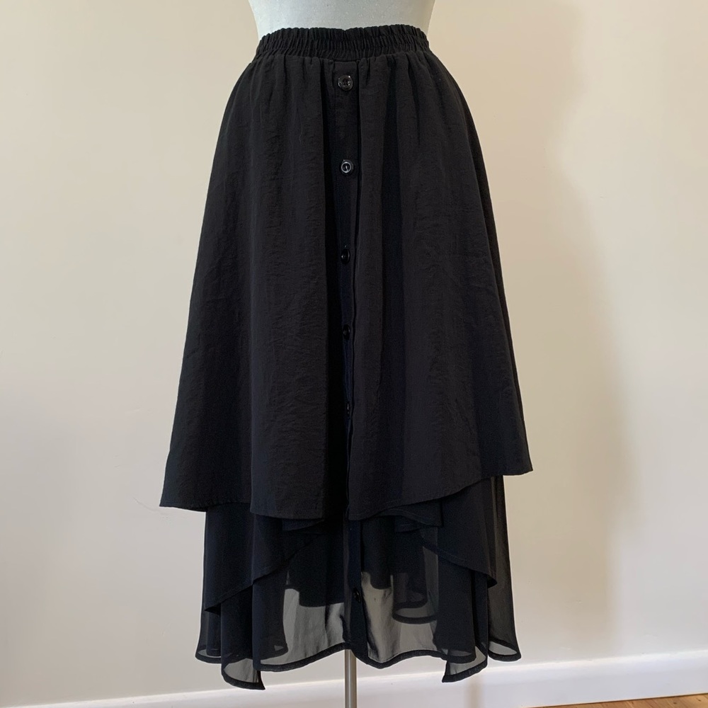 Vintage Simon Chang Button Layered Skirt